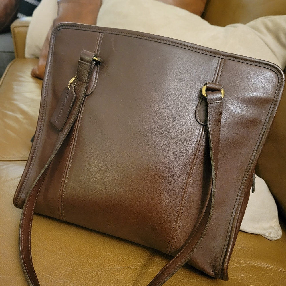 Coach Leather Zippered Tote - Picture 9 of 11